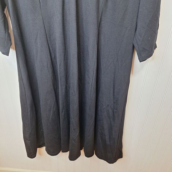 Lane Bryant Womens Sz 22/24 Black Dress Back Zipper V Neck Fit & Flare Knit NWT - Picture 5 of 8